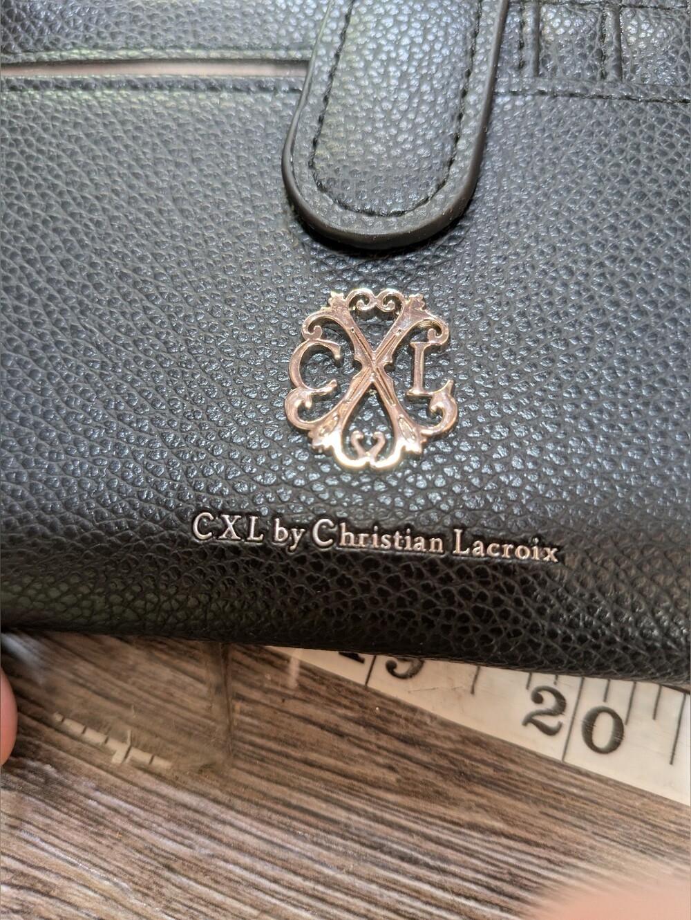 Cxl By Christian Lacroix New Black Wallet Bryce Pebble ID Fold